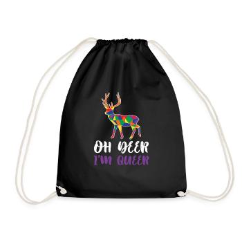 Lesbian - Drawstring Bag - black - Front