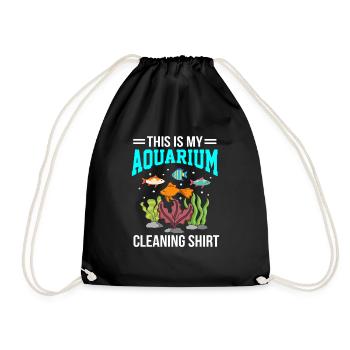Aquarium Fisch Keeper Geschenk - Turnbeutel - Schwarz - Vorne