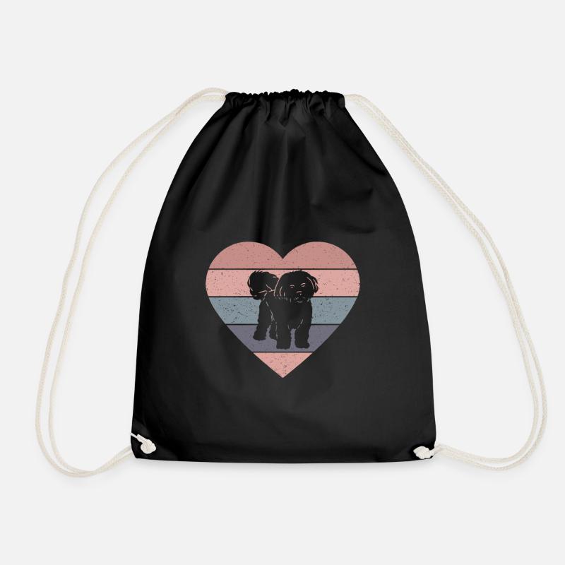 I Love My Bolonka - Drawstring Bag - black