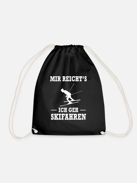Skifahren Ski Fahren Skifahrer Spruch Geschenk - Turnbeutel - Schwarz