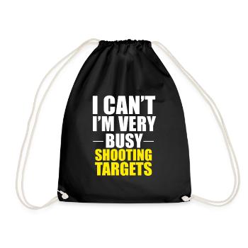 Sport shooting shooting sport saying gift - Drawstring Bag - black - Front