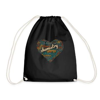 Chemists Love Heart for a Chemical Laboratory Technician - Drawstring Bag - black - Front
