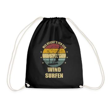 Mir reichts ich geh Windsurfen Bester Windsurfer - Turnbeutel - Schwarz - Vorne