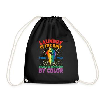 Laundry Is The Only Thing That Should Be Separated - Drawstring Bag - black - Front