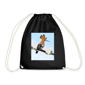 Hoopoe bird garden bird songbird ornithologist - Drawstring Bag - black - Front