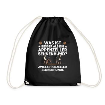 was ist besser als ein Appenzeller Sennenhund - Turnbeutel - Schwarz - Vorne