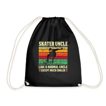 Skater Uncle Shirt Retro Skateboard T Shirt Skater - Drawstring Bag - black - Front