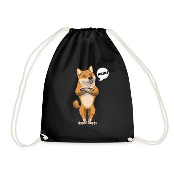 Sturer Shiba Inu dog funny Shiba-ken - Drawstring Bag - black - Front