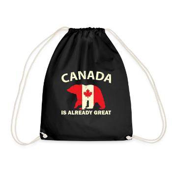 CANADIAN FLAG BEAR CANADA IST ALREADY GREAT Canada - Turnbeutel - Schwarz - Vorne