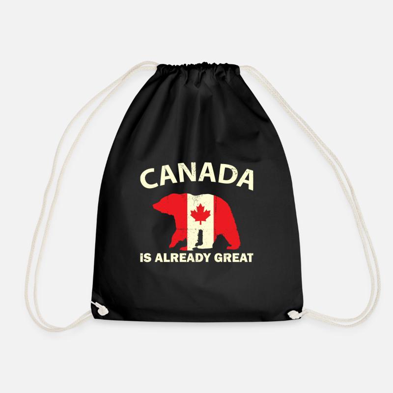 CANADIAN FLAG BEAR CANADA IST ALREADY GREAT Canada - Turnbeutel - Schwarz