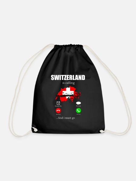 Schweiz - Turnbeutel - Schwarz