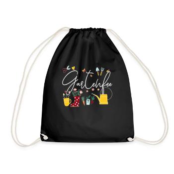 Garden fairy allotment garden beginner garden princess - Drawstring Bag - black - Front