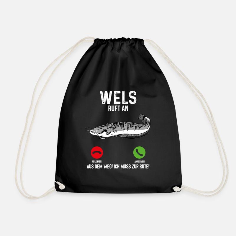Wels Angeln - Turnbeutel - Schwarz