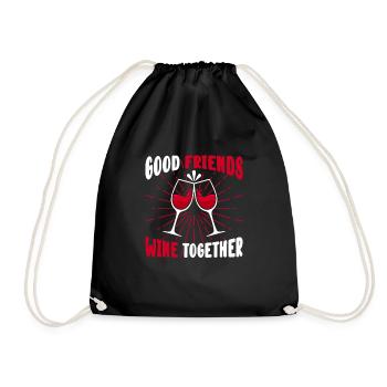 Wein - Turnbeutel - Schwarz - Vorne