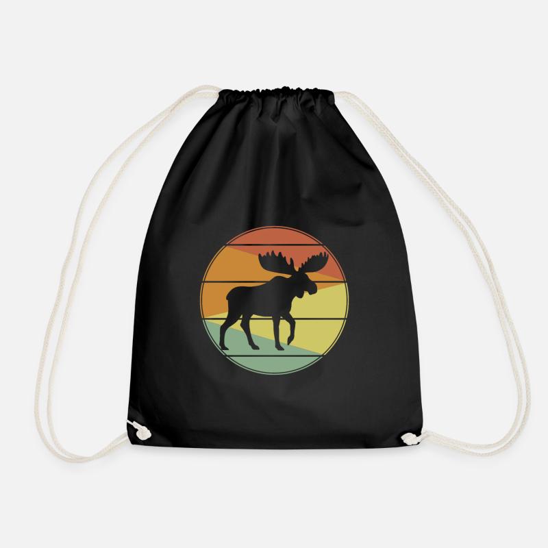 elk - Drawstring Bag - black