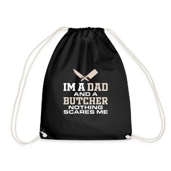 Butcher Dad Ich bin ein Vater und ein Metzger Nich - Turnbeutel - Schwarz - Vorne