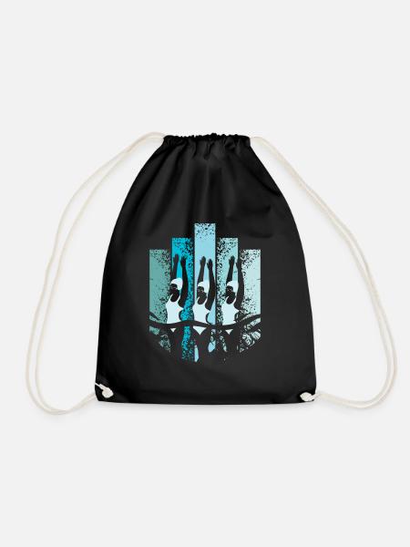 synchronschwimmen Retro - Turnbeutel - Schwarz