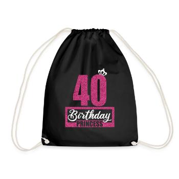 40e anniversaire 40 ans 40 Anniversaires princess - Sac de sport léger - noir - Devant