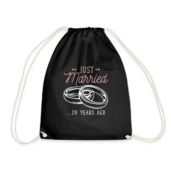 20e anniversaire de mariage 20 ans de mariage - Sac de sport léger - noir - Devant