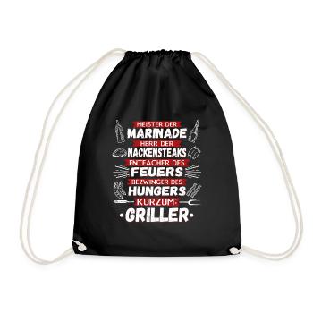 Griller Grillen lustig - Turnbeutel - Schwarz - Vorne