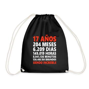 17. Geburtstag Spanien Spanisch Spruch Geschenk - Turnbeutel - Schwarz - Vorne