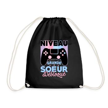 Future Grand Soeur Gamer Annonce Grossesse Geek - Sac de sport léger - noir - Devant