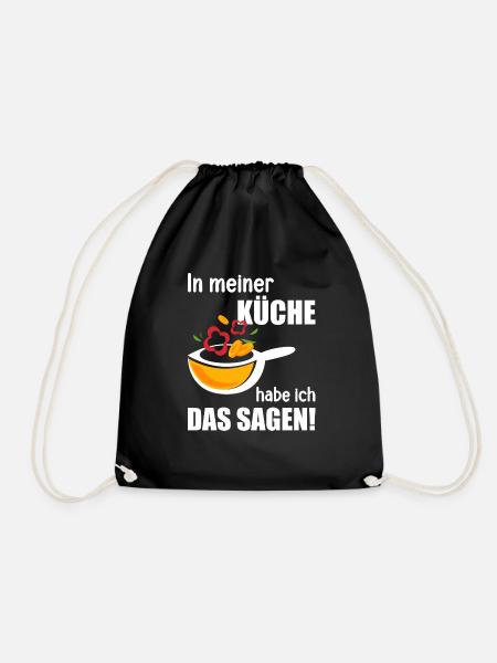 In meiner Küche habe ich das sagen lustiges Köchin - Turnbeutel - Schwarz