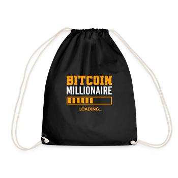 Crypto Millionaire Loading - BTC Trader Bitcoin - Turnbeutel - Schwarz - Vorne