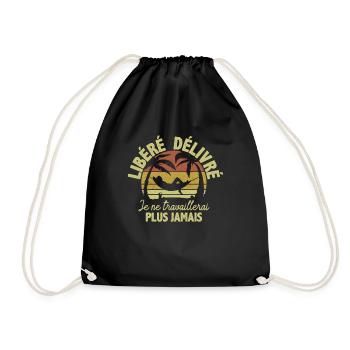 Retraite Homme Humour Cadeau Rigolo Retraité - Sac de sport léger - noir - Devant