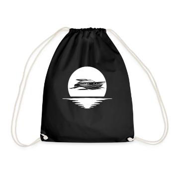 Motorboat Boat Captain Boating - Drawstring Bag - black - Front