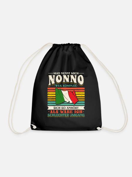 Italienischer Opa Bester Nonno - Turnbeutel - Schwarz