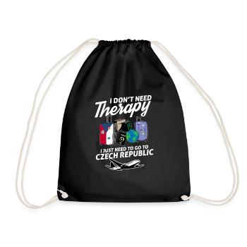 Czech Republic flag I Czech Souvenirs - Drawstring Bag - black - Front