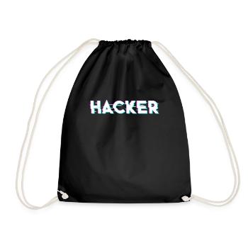 Hacker Stuff Cyber Security Game Master DDOS - Turnbeutel - Schwarz - Vorne