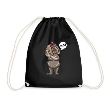 Bolonka Zwetna Sturer dog funny - Drawstring Bag - black - Front