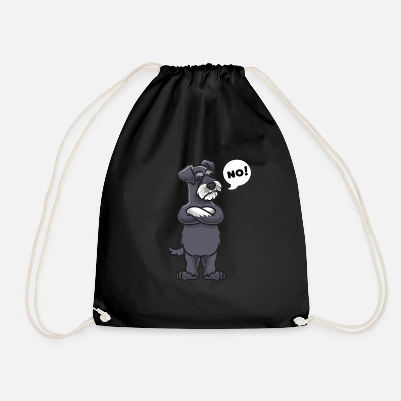 Stubborn miniature schnauzer - Drawstring Bag - black