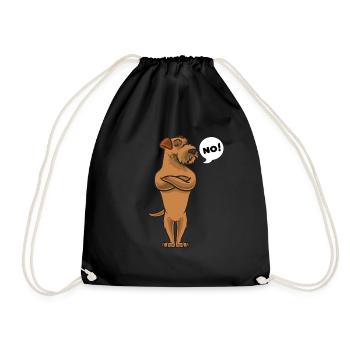 Sturer Irish Terrier - Turnbeutel - Schwarz - Vorne