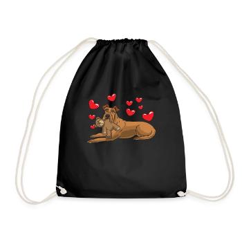 Sturer Irish Terrier - Turnbeutel - Schwarz - Vorne