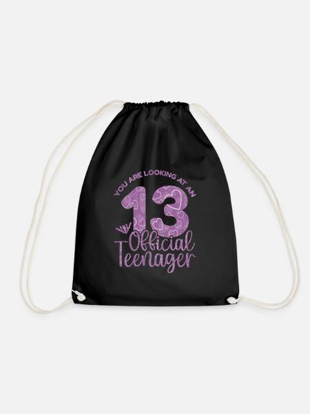 13. Geburtstag Mädchen 13 Jahre Teenager Geschenk - Turnbeutel - Schwarz