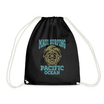 Maui Surfing Hawaii Pacific - Drawstring Bag - black - Front