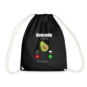 Avocado - Turnbeutel - Schwarz - Vorne