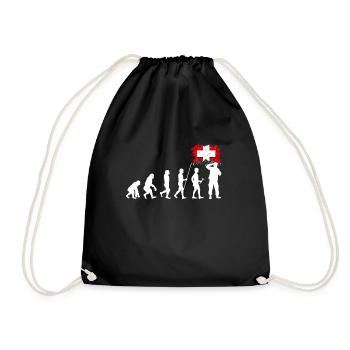 Switzerland Swiss Swiss Gift Alps Mountains Flag - Drawstring Bag - black - Front