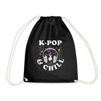K-Pop Musik Koreanisch Korea Pop Geschenk Südkorea - Turnbeutel - Schwarz - Vorne