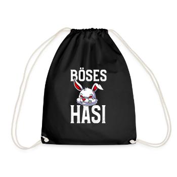 Böses Hasi - Turnbeutel - Schwarz - Vorne
