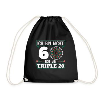 Lustiger Dart Spruch 60. Geburtstag Dartspieler - Turnbeutel - Schwarz - Vorne
