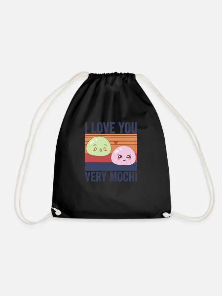 Mochi Eis Kawaii Liebhaber - Turnbeutel - Schwarz