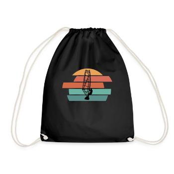 Windsurfen Windsurfer - Turnbeutel - Schwarz - Vorne