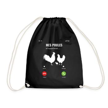 Mes poules m'appellent il faut que j'y aille - Sac de sport léger - noir - Devant