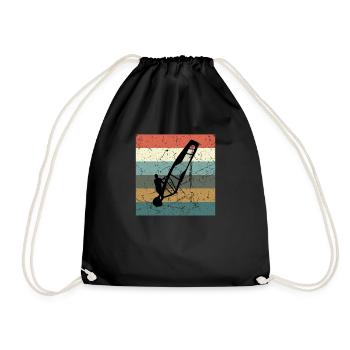Windsurfen Windsurfer - Turnbeutel - Schwarz - Vorne