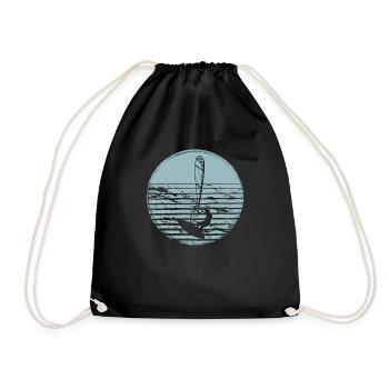 Windsurfen Windsurfer - Turnbeutel - Schwarz - Vorne