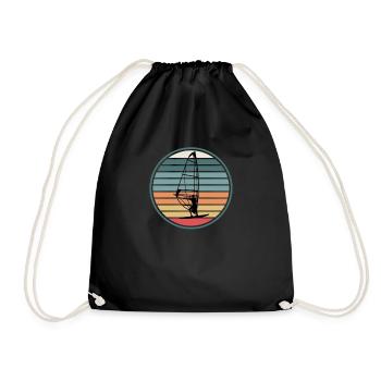Windsurfen Windsurfer - Turnbeutel - Schwarz - Vorne
